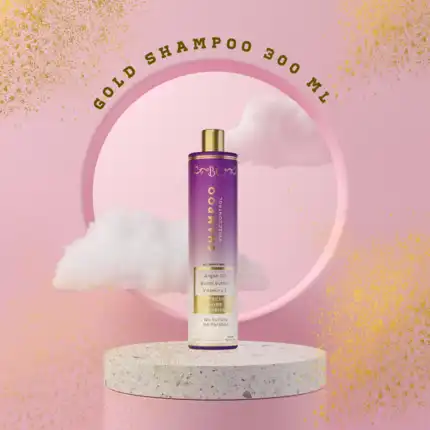 Gold shampoo for damaged hair, 300 ml bottle