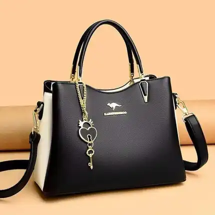 A luxury women's handbag with a business-oriented design, available in four colors: brown, black, gr