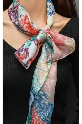 Silk Scarf with Marbling Technique