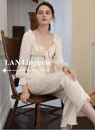 Two-piece silk satin velvet pajamas