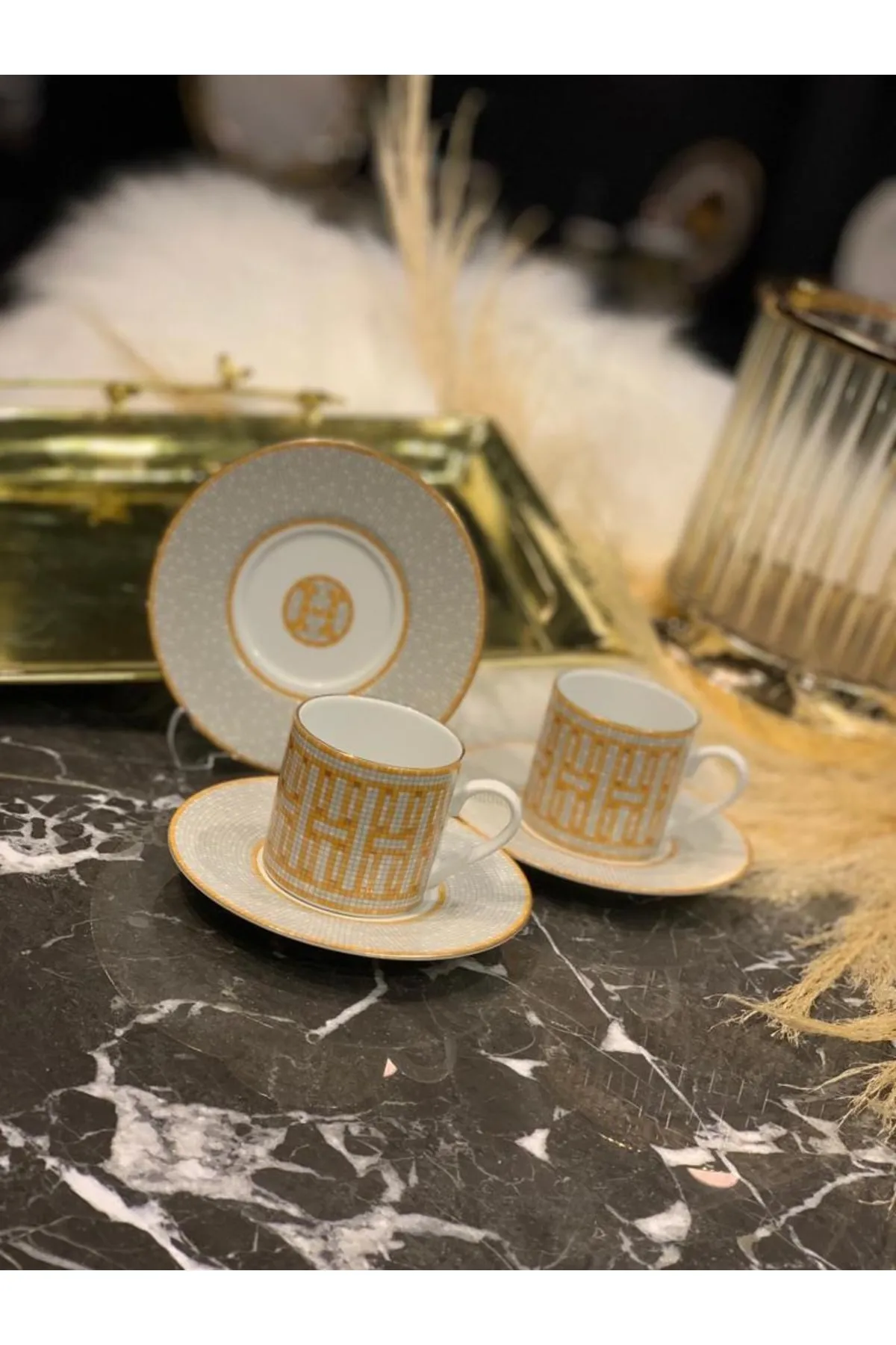 Mosaic Turkish Coffee Set for 6 Persons