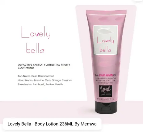Lovely bella body lotion 