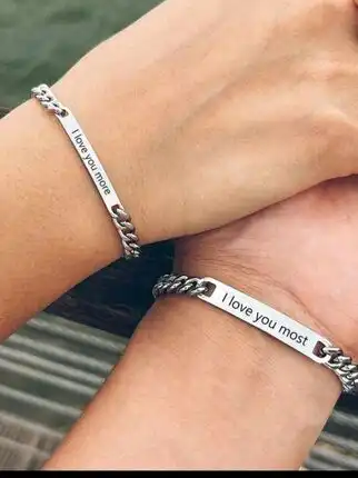Couple bracelets with cute writing