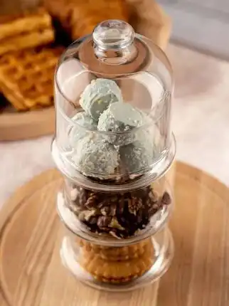 Acrylic column, 3 round round, for storing food, transparent color