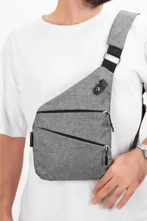 Gray Unisex Shoulder Strap Crossbody Bag Saddlebag