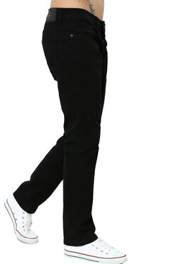 Men's Black High Waist Wide Cut Pile Leg Denim Trousers Regular Fit Jean