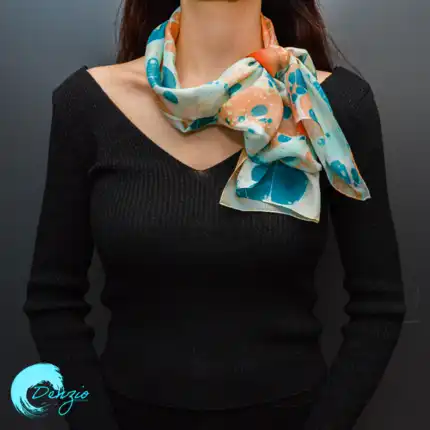Silk Scarf with Marbling Technique