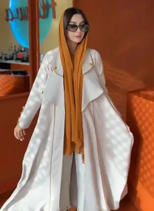 Emirati abaya with scarf, first class Korean crepe fabric 