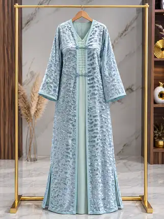 A Moroccan kaftan with a classy and soft look 😍
