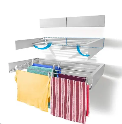 Portable, foldable, wall-mounted clothes dryer