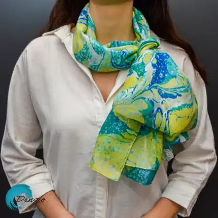 Silk Scarf with Marbling Technique