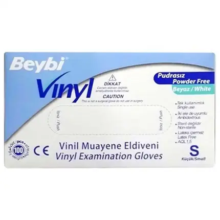 Beybi Vinyl Powder-Free Gloves Small 100 Pieces