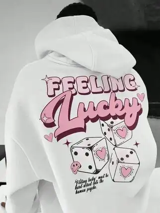 Feeling Lucky hoodie… a touch of luck and style in one look 🩷💡