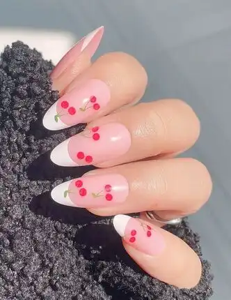 Shaqlam nails with cherry design