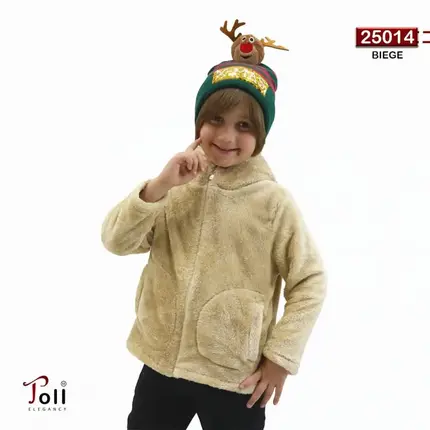 Fur jacket with hoodie