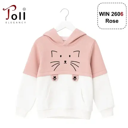 Melton cotton embroidered hoodie 