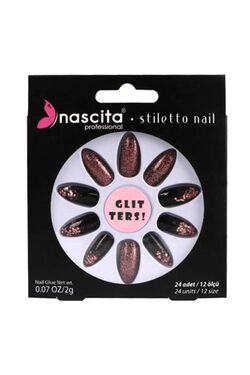Stiletto Gel Glitter Nails Fake Nails