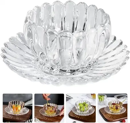 A set of 12-piece serving glasses made of lead-free glass, durable and safe, with an elegant design