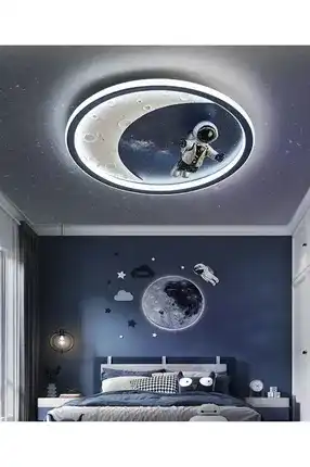 Modern 3 Color Controlled LED Children's Room Chandelier with Dimmer Feature Moonlight Led Chandelier Blue