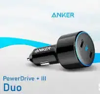 Anker PowerDrive+ III Duo is an ultra-fast and compact car charger