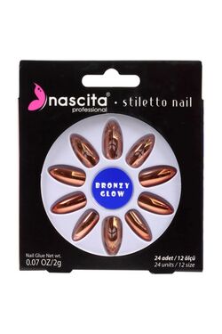 Stiletto Metallic Fake Nails