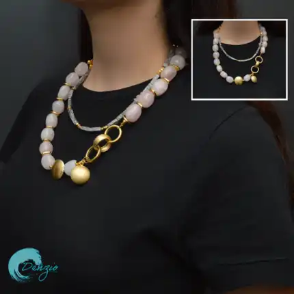 Quartz-Jasper Natural Stone Design Necklace