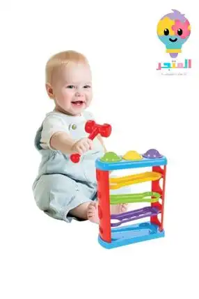 Jamara  Hammer Game Rolling Balls - Promotes playful fine motor skills, colorful ball tracks